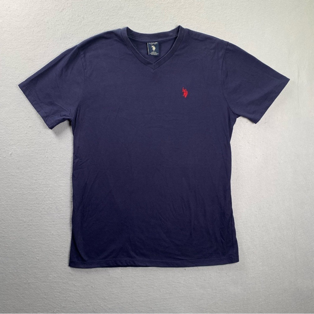 U.S. Polo Assn Shirt Mens L V-Neck Cotton Blend Casual Tee